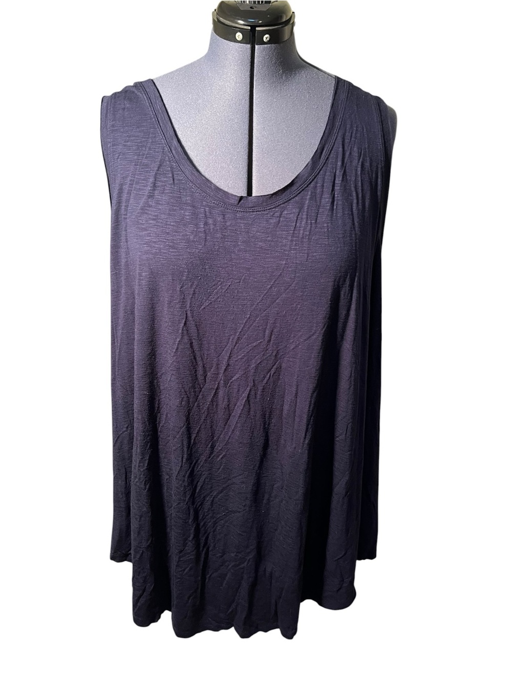 Ava & Viv Women’s Plus Size 4X Sleeveless Swing Tunic Top Navy Blue Scoop Neck